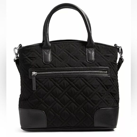 VERA BRADLEY DAY OFF SATCHEL SHOULDER BAG CLASSIC BLACK SIGNATURE RETIRED NWOT - Picture 3 of 12